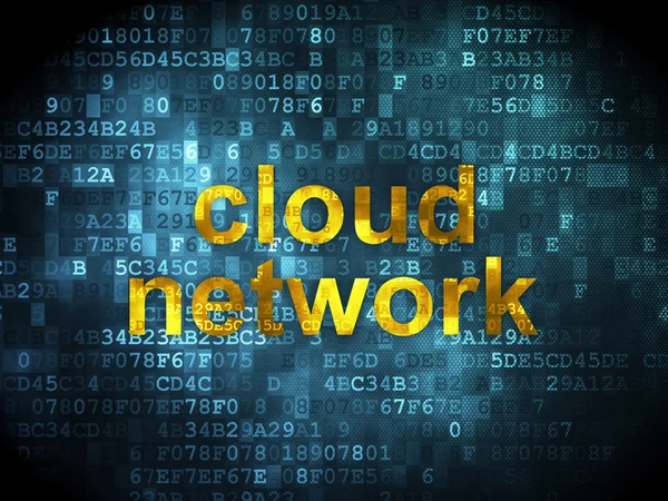 Cloud networking concept: Cloud Network op digitale achtergrond — Stockfoto