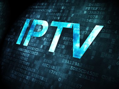 SEO web geliştirme kavramı: IPTV dijital arka plan üzerinde