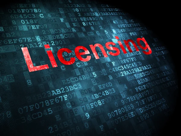Conceito de lei: Licenciamento em fundo digital — Fotografia de Stock