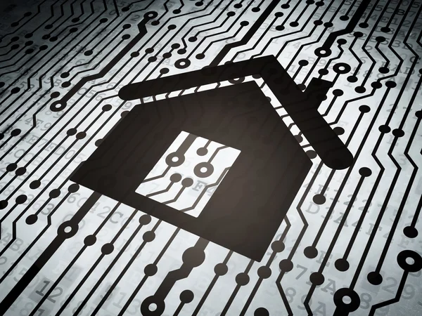 Safety concept: circuit board with Home — Stock Photo, Image