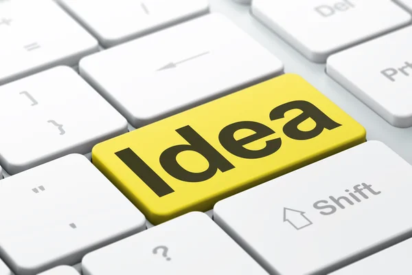 Marketing concept: Idea on computer keyboard background — Stock Photo, Image