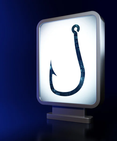 Security concept: Fishing Hook on billboard background — Stock Photo, Image