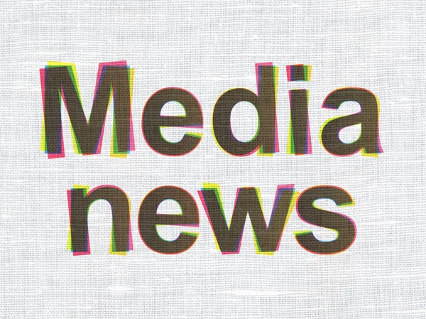 News concept: Media News on fabric texture background