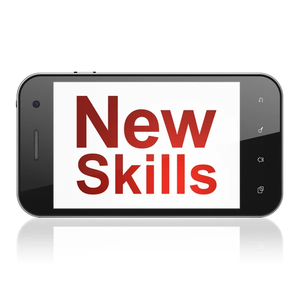 Education concept: New Skills on smartphone — Stock Photo, Image