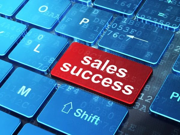 Concetto di marketing: successo di vendite su sfondo tastiera del computer — Foto Stock