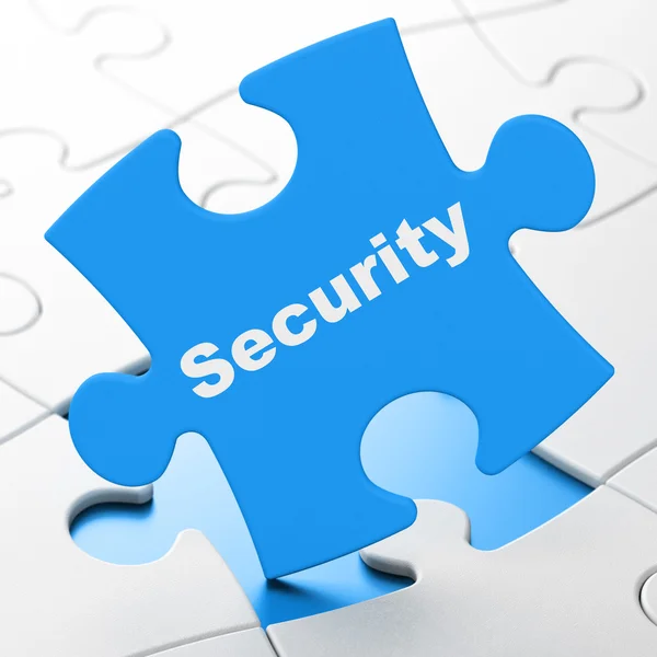 Concetto di sicurezza: sicurezza su sfondo puzzle — Foto Stock