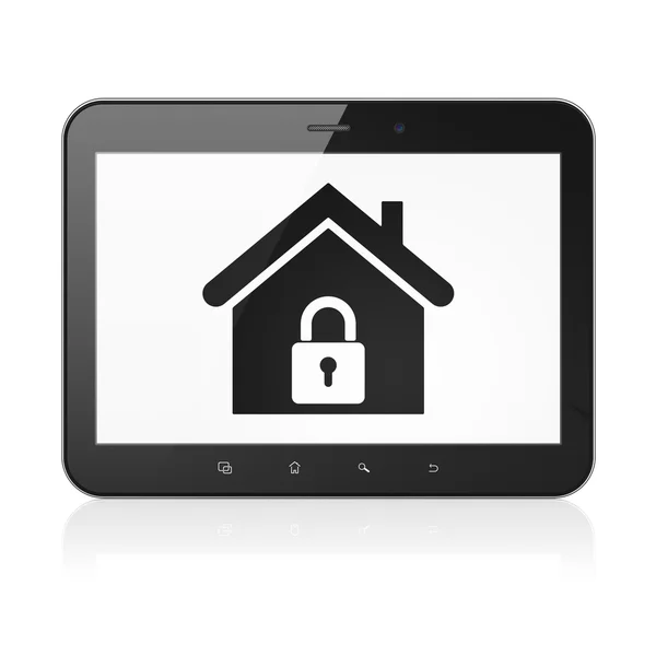 Veiligheidsconcept: Home op tablet pc-computer — Stockfoto