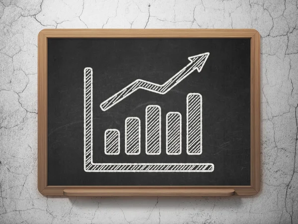Finance concept: Growth Graph on chalkboard background — Stock Photo, Image