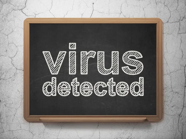 Schutzkonzept: Virus auf Kreidetafel entdeckt — Stockfoto