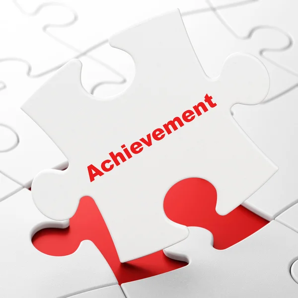 Education concept: Achievement on puzzle background — Stock Photo, Image