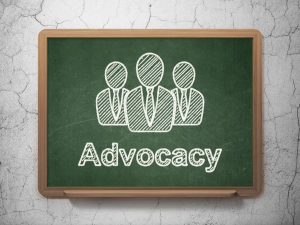 Conceito de direito: Business People and Advocacy on chalkboard background — Fotografia de Stock
