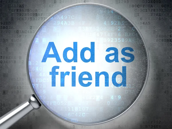 Conceito de rede social: Adicionar como amigo com vidro óptico — Fotografia de Stock