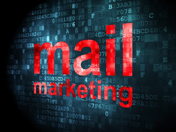Reklamní koncepce: Mail Marketing na digitální pozadí — Stock fotografie