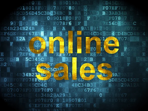 Концепция рекламы: онлайн-продажи на цифровом фоне — стоковое фото