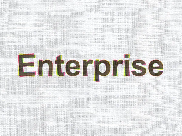 Podnikatelský koncept: enterprise na textilie textura pozadí — Stock fotografie