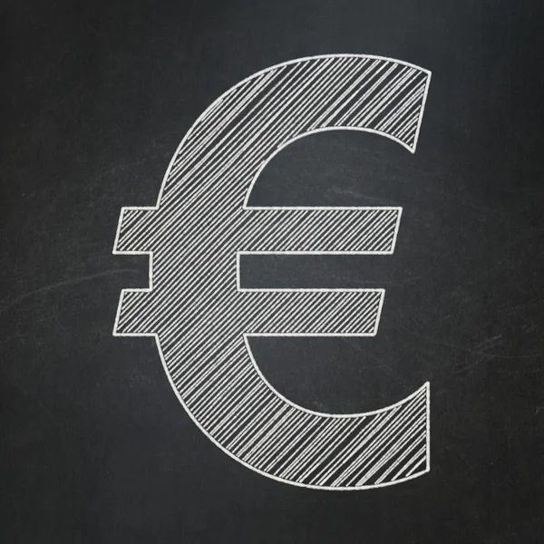 Έννοια νόμισμα: ευρώ σε μαυροπίνακα φόντο — Φωτογραφία Αρχείου