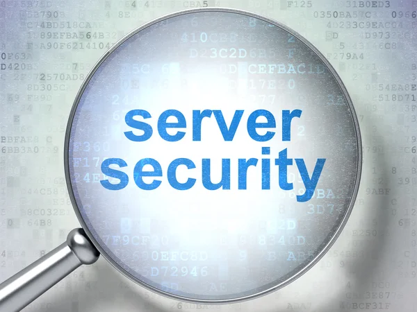 Concetto di protezione: Server Security con vetro ottico — Foto Stock