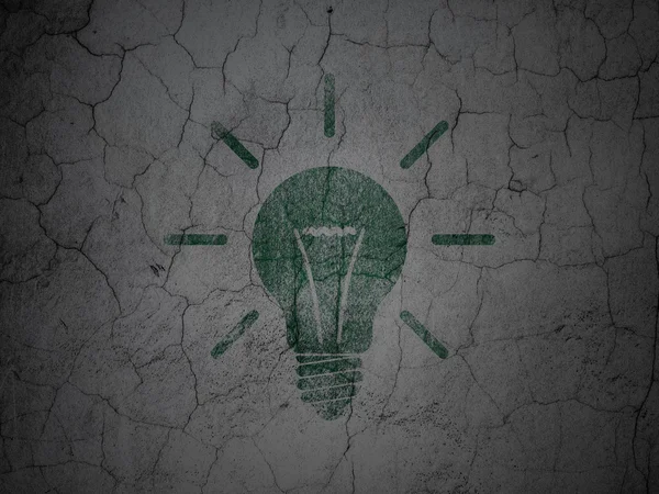 Finance concept: Light Bulb on grunge wall background — Stock Photo, Image