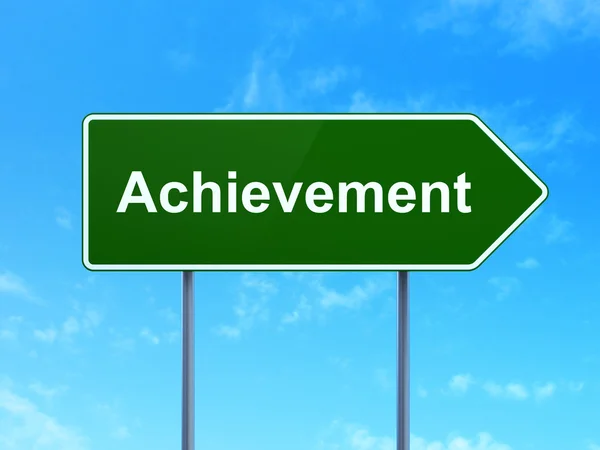 Education concept: Achievement on road sign background — Stock Photo, Image