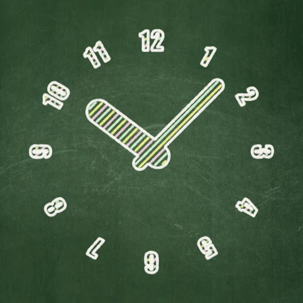 Timeline concept: Clock on chalkboard background — Stock Photo, Image