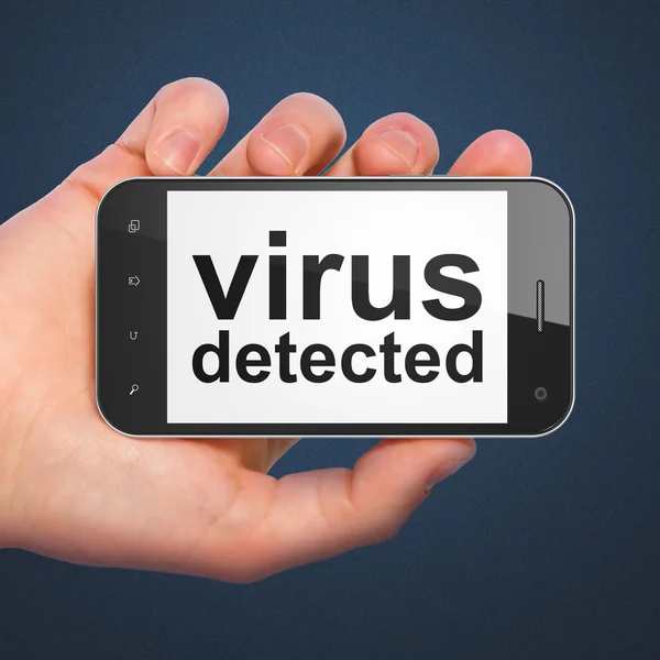 Veiligheidsconcept: virus ontdekt op smartphone — Stockfoto