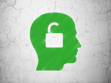 Ekonomi kavramı: duvar arka plan asma kilit ile baş