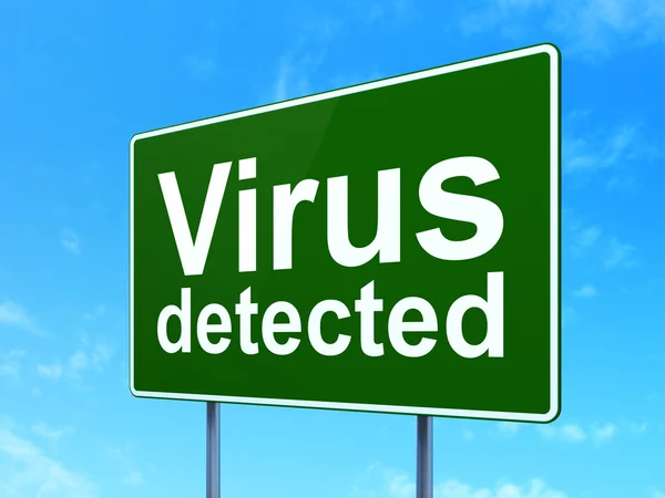 Veiligheidsconcept: virus ontdekt op weg teken achtergrond — Stockfoto