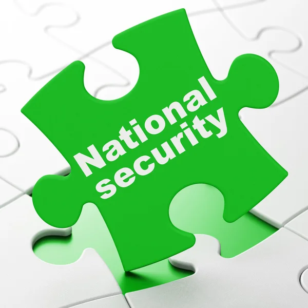Concepto de protección: Seguridad Nacional en el fondo del rompecabezas — Foto de Stock