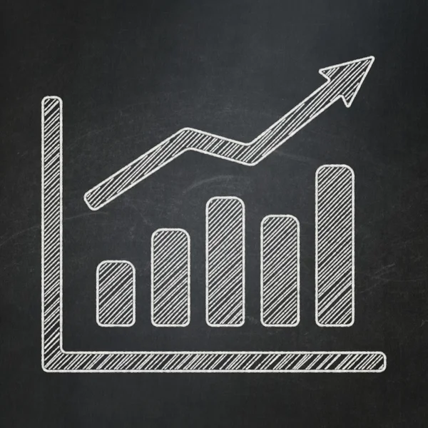 Advertising concept: Growth Graph on chalkboard background — Stock Photo, Image