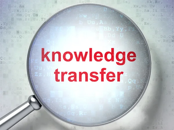 Concepto educativo: Transferencia de conocimientos con vidrio óptico — Foto de Stock