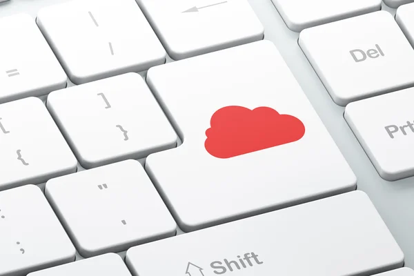Cloud-Computing-Konzept: Cloud auf Computer-Tastatur — Stockfoto