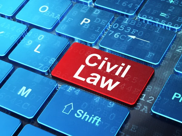 Concepto de ley: Derecho civil sobre fondo de teclado de ordenador —  Fotos de Stock