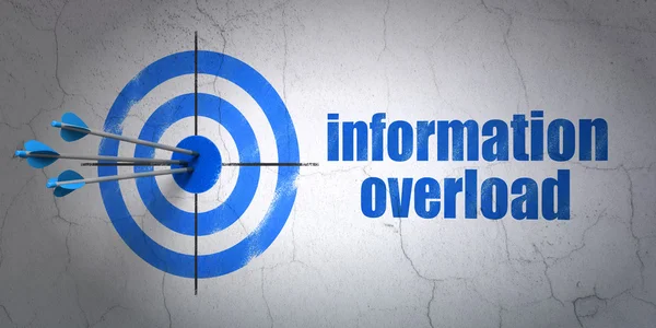 Information koncept: mål och information overload på väggen bakgrund — Stockfoto