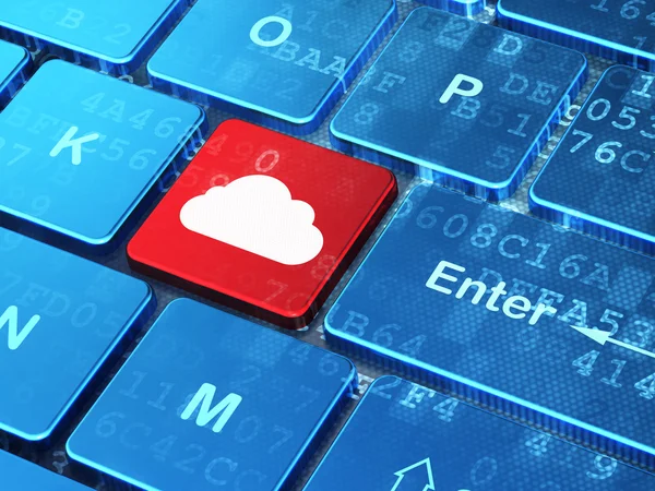 Concetto di cloud computing: Cloud su sfondo tastiera del computer — Foto Stock