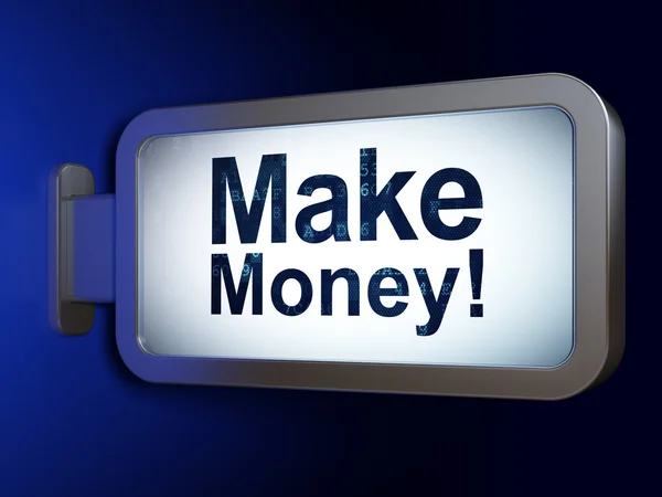 Finance concept: Make Money! on billboard background — Stock Photo, Image