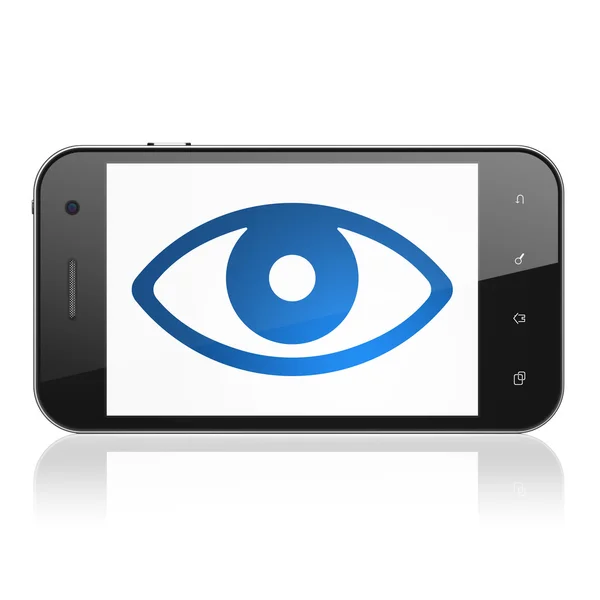 Concepto de seguridad: ojo en el smartphone — Foto de Stock