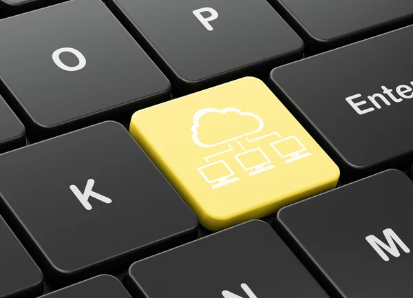 Cloud networking concept: Cloud Network on computer keyboard background — Stock Photo, Image