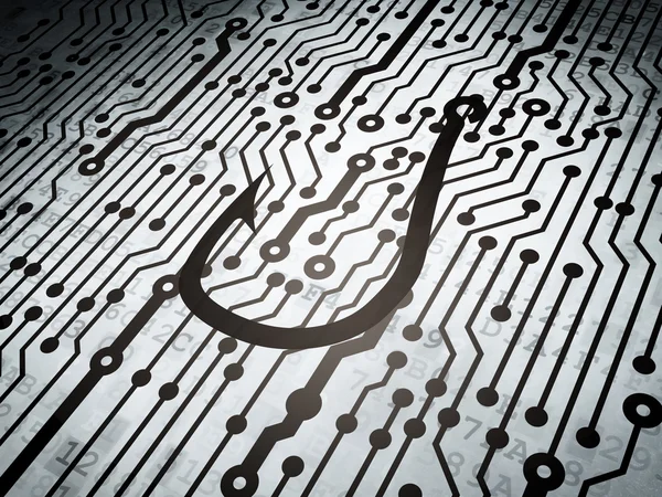 Privacy concept: circuit board with Fishing Hook — Stock Photo, Image