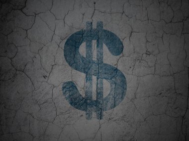 para birimi kavramı: grunge duvar zemin üzerine dolar