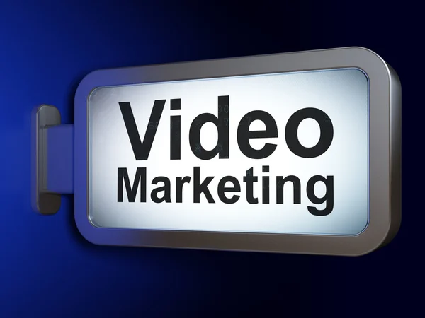 Geschäftskonzept: Video-Marketing auf Werbetafel Hintergrund — Stockfoto