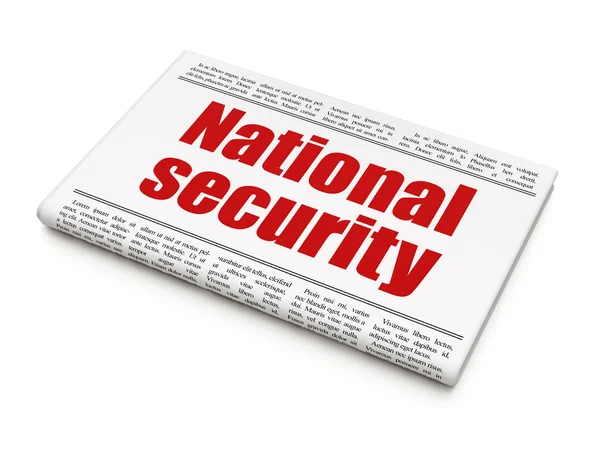 Concept de protection : titre des journaux Sécurité nationale — Photo