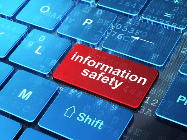 Safety concept: Information Safety on computer keyboard background — Stock Photo, Image