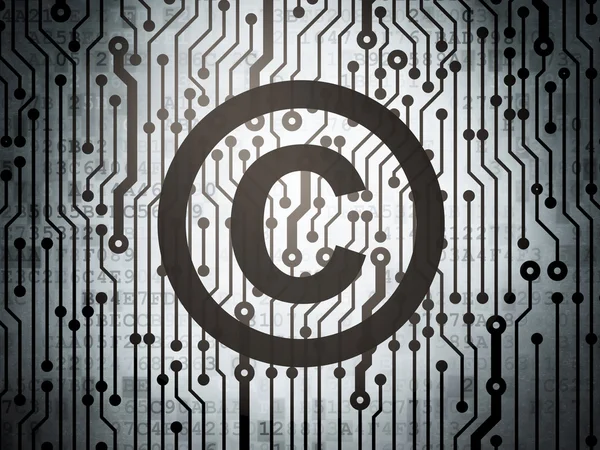 Law concept: circuit board with Copyright — Stock Photo, Image