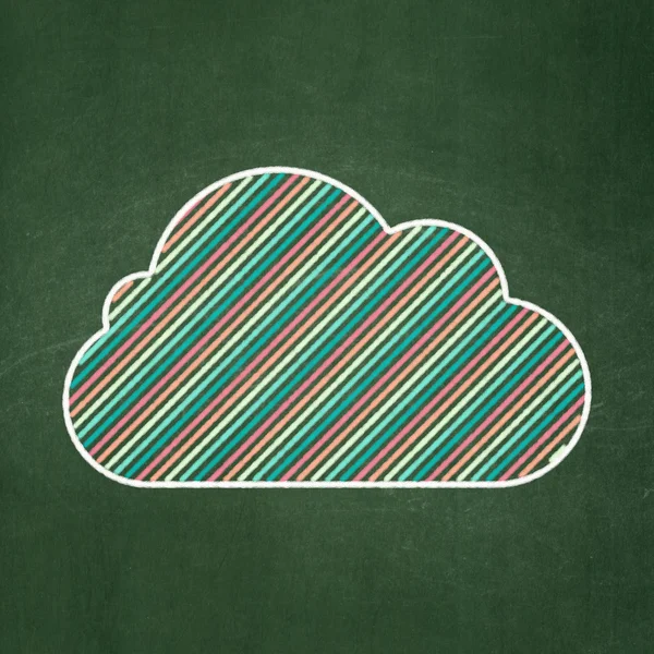 Návrh technologie cloud: cloud na tabuli pozadí — Stock fotografie