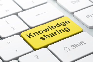 Eğitim kavramı: bilgisayar klavye arka plan üzerinde bilgi