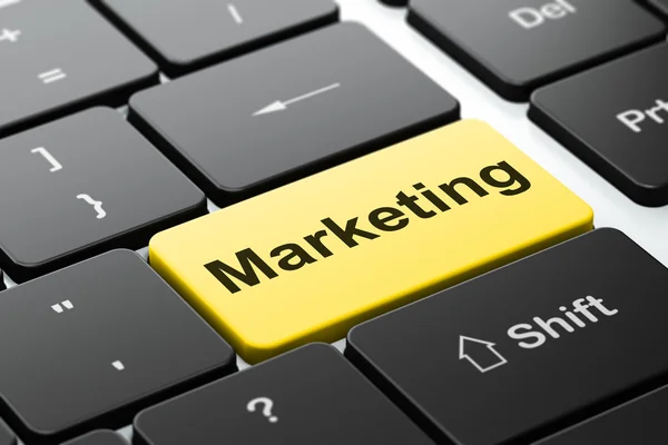Advertising concept: Marketing on computer keyboard background — Stock Photo, Image