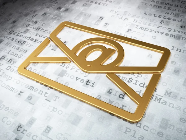 Finance concept: Golden Email on digital background — Stock Photo, Image