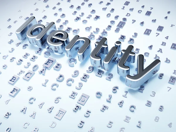 Концепция безопасности: Silver Identity на цифровом фоне — стоковое фото