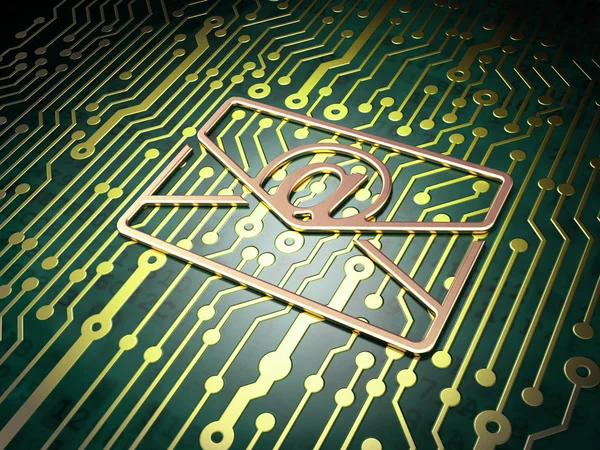 Business concept: Email on circuit board background — Stock Photo, Image