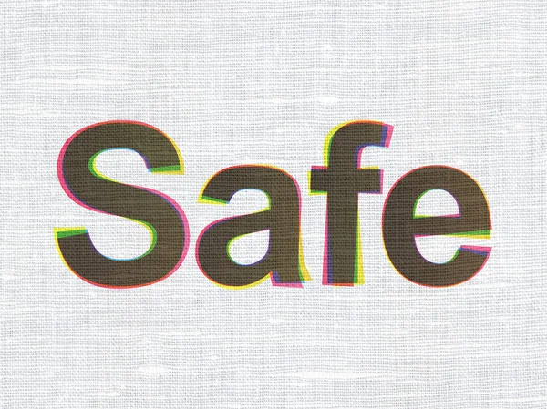 Bescherming concept: safe op stof textuur achtergrond — Stockfoto